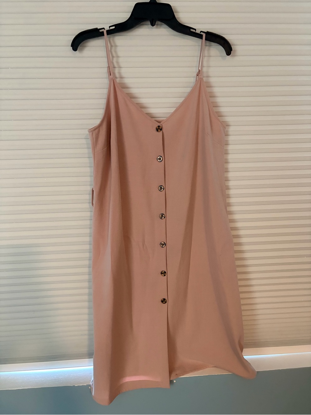 bishop + young Blush Pink Button-Front Midi Dress